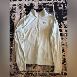 PINK Victoria's Secret Mint Quarter-Zip Pullover